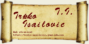 Trpko Isailović vizit kartica